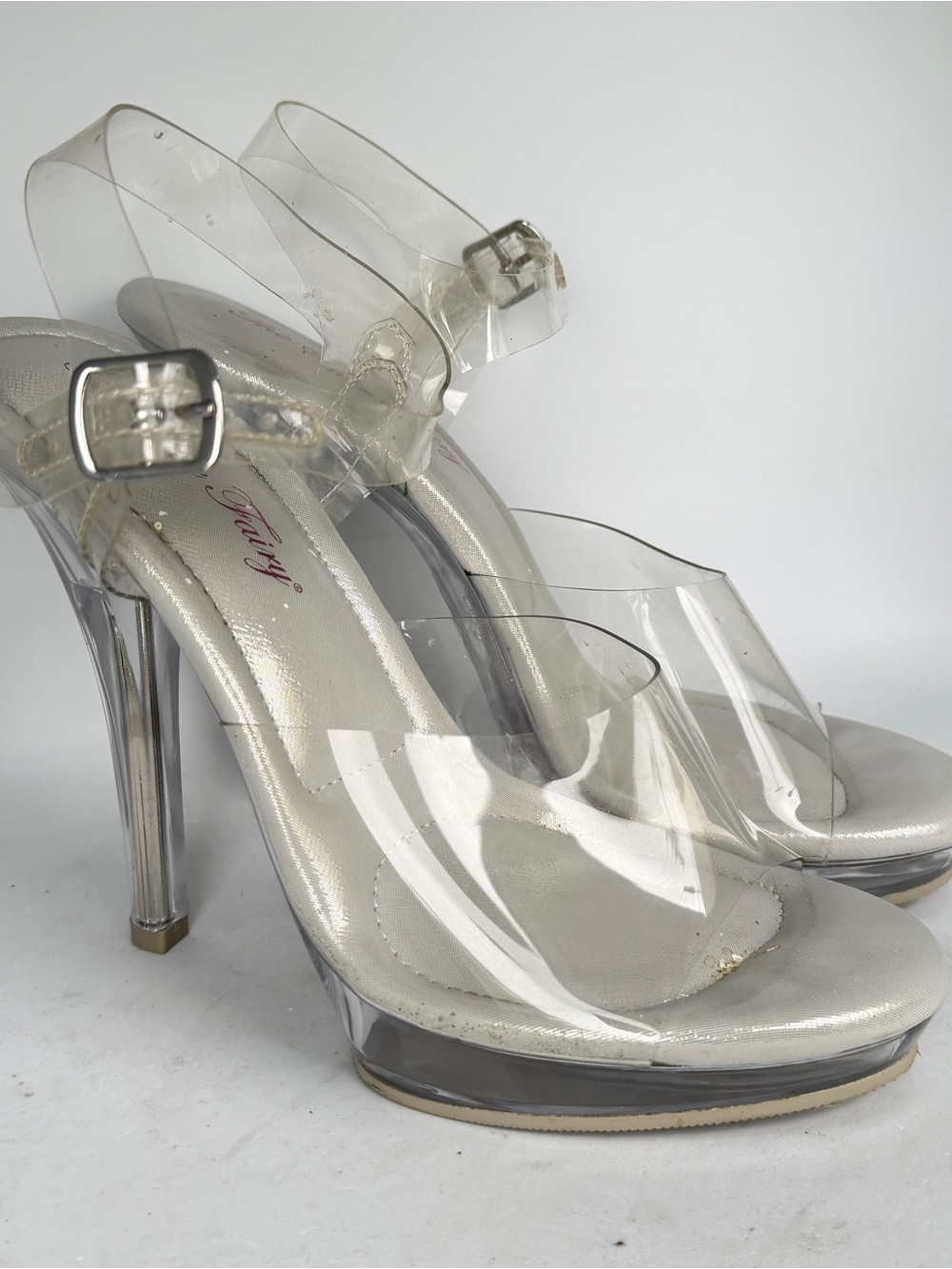 Olympian White Platform Heels (bodybuilding competition shoes) - Picture 2 of 6
